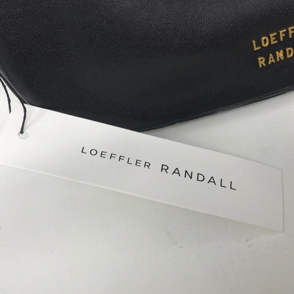 Loeffler Randall Greta Leather Shoulder Bag, Size M - Black/Gold Women's - Picture 6 of 16